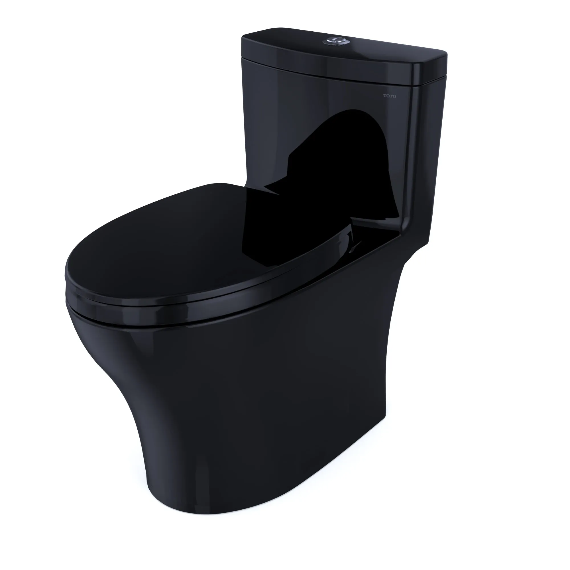 TOTO MS646124CEMFN#51 Aquia IV One-Piece Dual Flush WASHLET  Ready Toilet, Ebony