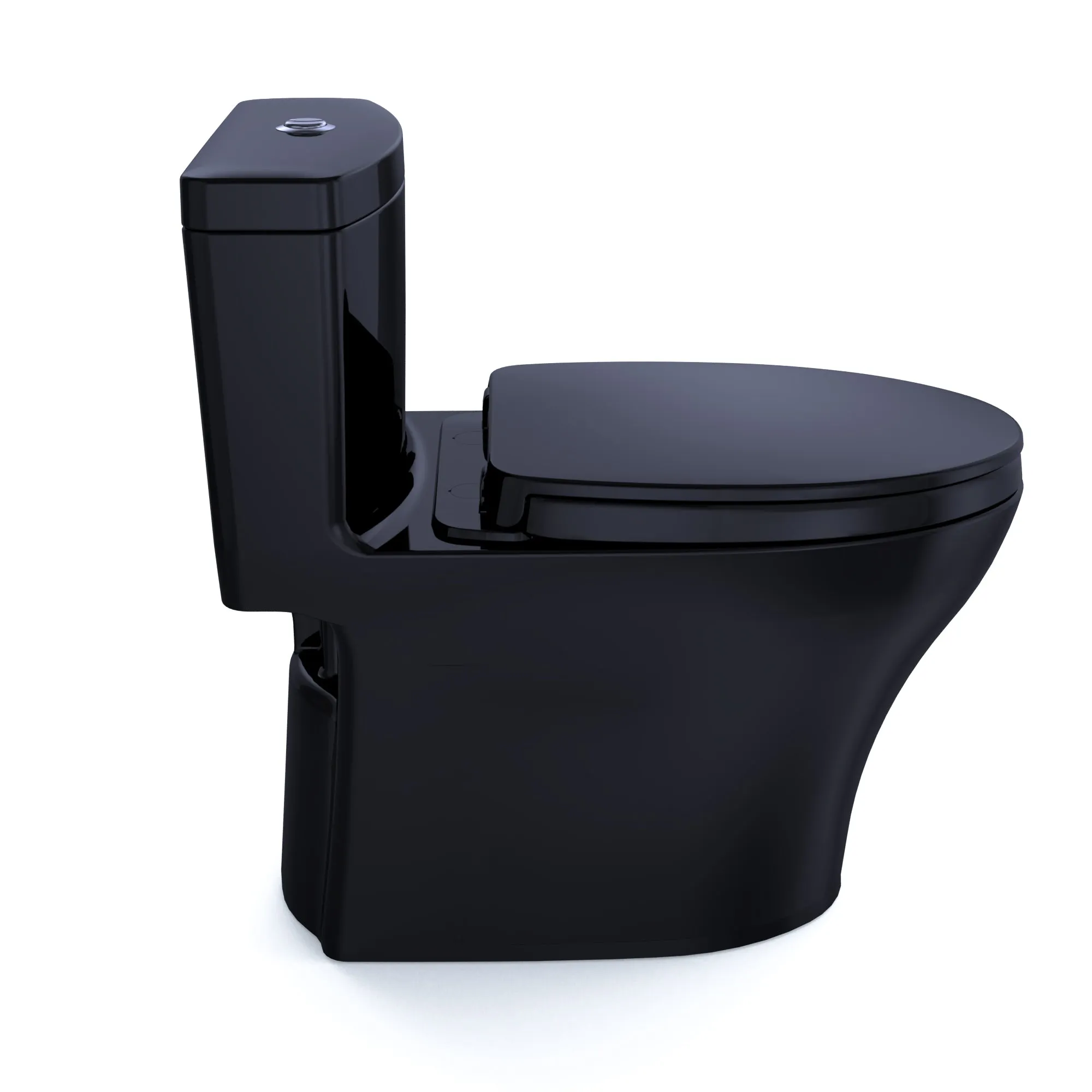 TOTO MS646124CEMFN#51 Aquia IV One-Piece Dual Flush WASHLET  Ready Toilet, Ebony