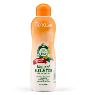 TropiClean Natural Flea & Tick Maximum Strength Dog Shampoo