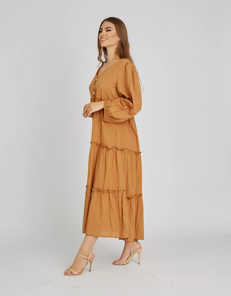 Tyra Linen Tiered Dress