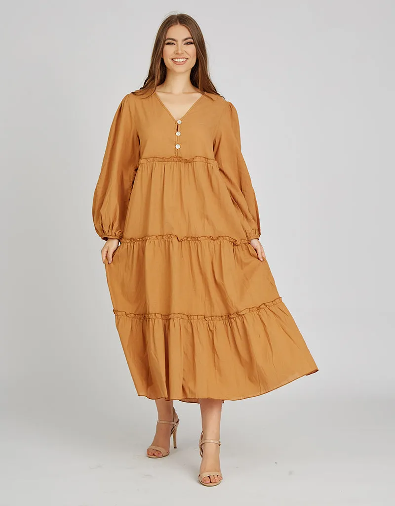 Tyra Linen Tiered Dress