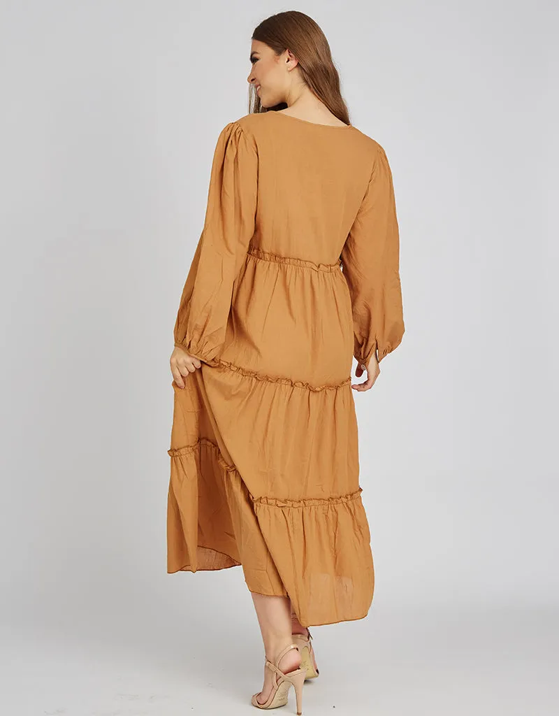 Tyra Linen Tiered Dress