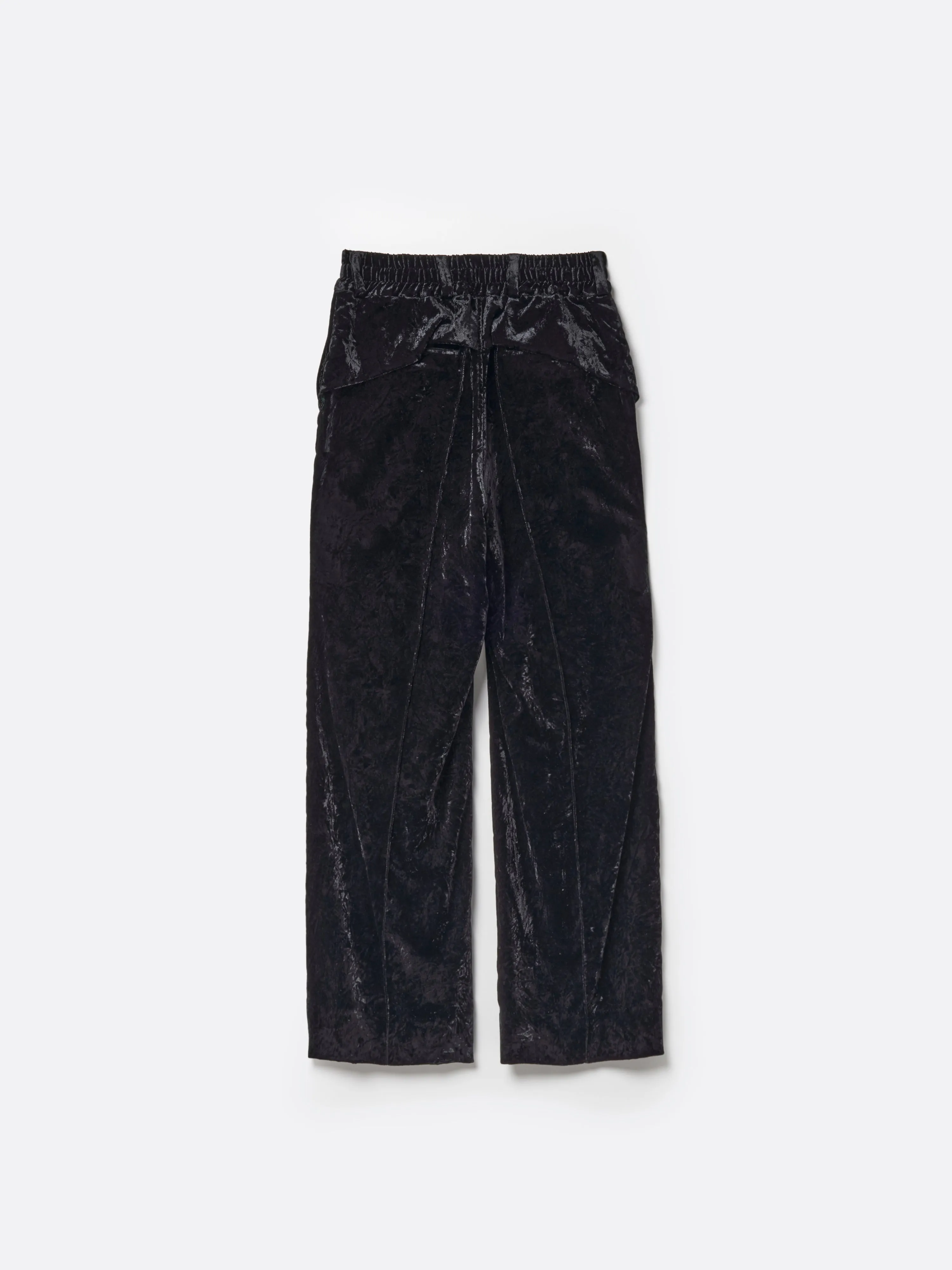 VELVET PINTUCK BAGGY EASY TROUSERS .12【BLACK】