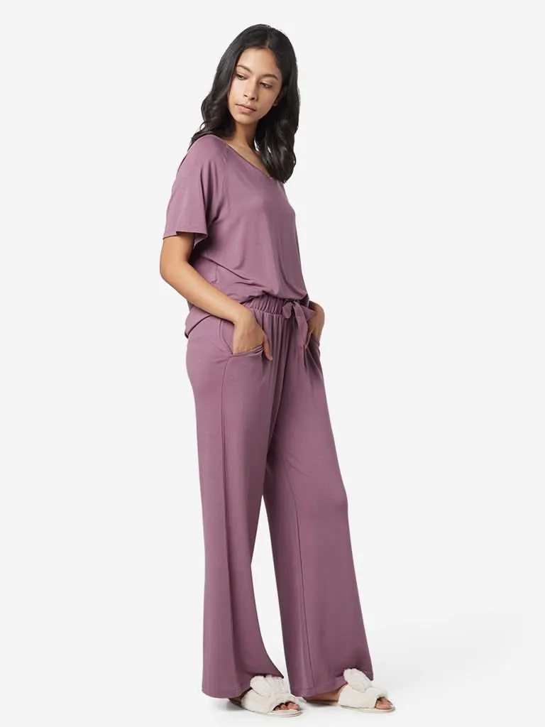 Wunderlove Mauve Flared Pyjamas