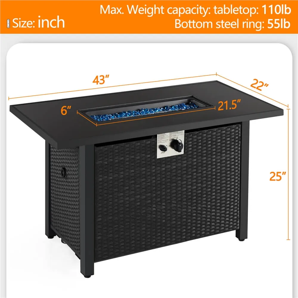 Yaheetech 43’’ Propane Fire Pit Table